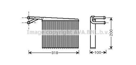 MSA6372 AVA COOLING Радиатор отопителя MERCEDES-BENZ: SPRINTER 2-t/3-t/4-t/5-t (901/902/903/904/905) 208-616D/CDi/NGT/4x4 95-06 (AC+)