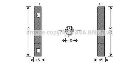 MSD395 AVA COOLING Осушитель кондиционера MERCEDES-BENZ: A-CLASS (W169) A 150 (169.031, 169.331)/A 170 (169.032, 169.332) 04 - , B-CLASS (W245) B 150 (245.231)/B 17
