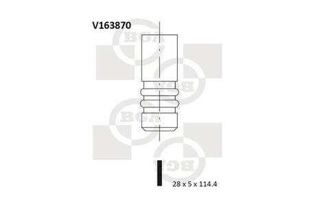 V163870 BGA КЛАПАН 28x5x114.40 IN ALFA 159 1.9/2.4JTDM 06-
