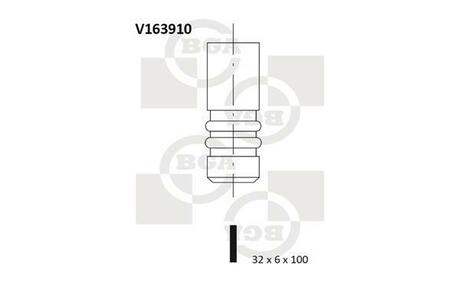 V163910 BGA КЛАПАН 32x6x100 IN BMW E81//E46/E90 1.8-2.0 i (N42B20,N42B20B,N46B20,N46B20B) 01-