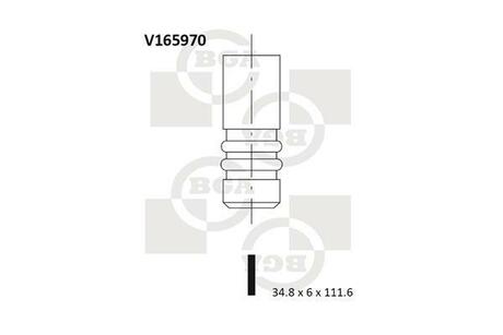 V165970 BGA КЛАПАН 34.8x6x11.6 CHR PT CRUISER/SEBRING/STRATUS 2.0/2.4 95- IN