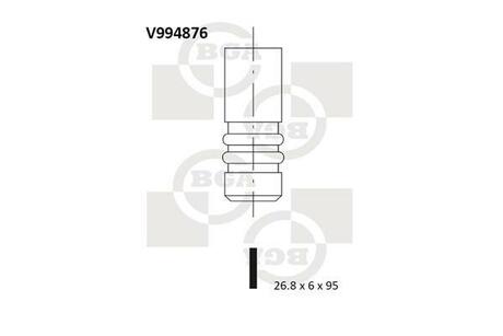 V994876 BGA КЛАПАН 26.8x6x95 IN FIAT 1.2 16V 98-