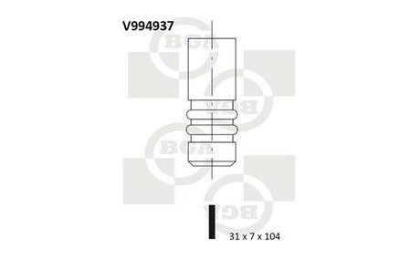 V994937 BGA КЛАПАН 31x7x104.1 IN VOL 850/960 2.0-3.0 90-