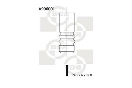 V996001 BGA КЛАПАН 24.5x6x97.7 EX FRD FOCUS 1.6 16V 98-