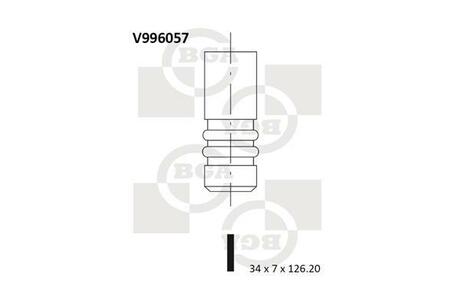 V996057 BGA КЛАПАН 34x7x126.2 IN KIA CARNIVAL 2.9TDI/CRDI 16V 98-