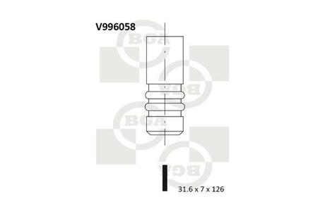 V996058 BGA КЛАПАН 31.6x7x126 EX KIA CARNIVAL 2.9TDI/CRDI 16V 98-