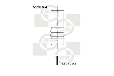 V998764 BGA КЛАПАН 25.9x6x99.9 IN/EX BMW 2.0-3.0TD (M47D/M57D) 98-