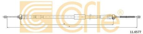 11.6577 COFLE Трос стояночного тормоза RENAULT: CLIO(4)DR/BRAKE 1610/1433 mm