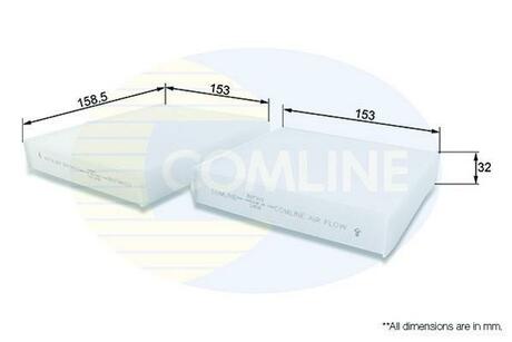 EKF101 COMLINE Фильтр САЛОНА PGT 207/CC 1.4/1.6 16V/HDI 06-
