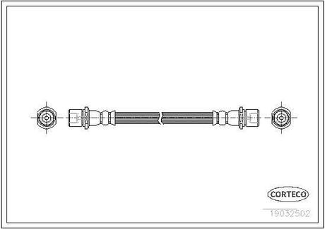 19032502 CORTECO Шланг тормозной SUBARU: LEGACY III универсал 3.0 H6 AWD 98-03, OUTBACK 2.5/3.0 03-09