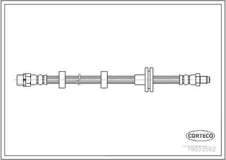 19033562 CORTECO Шланг тормозной LAND ROVER: RANGE ROVER III 3.0 TD 6 4x4/4.2 4x4/4.4 4x4 02-12