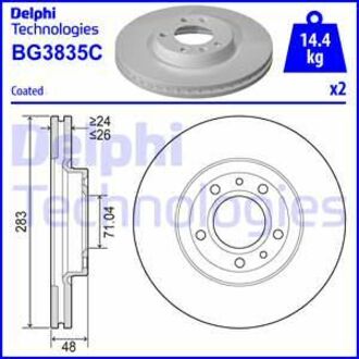 BG3835C Delphi Диск тормозной (2 шт в уп) PEUGEOT 407, 508