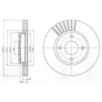 BG4337 Delphi Тормозной диск  NISSAN Cube,Latio Sport,Sentra (USA),Tiida,Tiida Latio