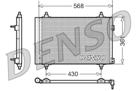 DCN07008 DENSO Радиатор кондиционера CITROEN: C4 (LC) 1.4 16V/1.6 16V/2.0 16V/2.0 HDi 04 - , C4 Picasso (UD) 2.0 HDi 07 - , C4 купе (LA) 1.4 16V/1.6 16V/2.0 16V/2.0 HDi 04 - \ PEUGEO