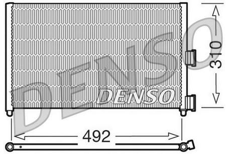DCN09071 DENSO Радиатор кондиционера FIAT: DOBLO 1.3D Multijet/1.3JTD 16V 04-, IDEA 1.6D Multijet/1.9JTD 04-, PUNTO 1.9JTD 04- \ LANCIA: MUSA 1.6D Multijet/1.9D Multijet 04-12