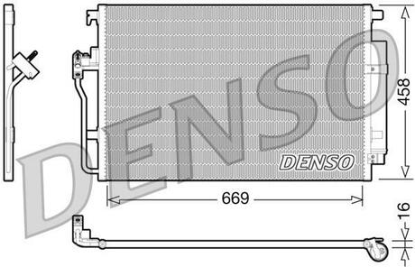 DCN17056 DENSO Радиатор кондиционера MERCEDES-BENZ: SPRINTER 3-t/3,5-t/4,6-t/5-t (906) 209-524i/CDi/NGT/BlueTEC/4x4 06- \ VW: CRAFTER 30-35/30-50 (2E_) 2.5TDi 06- (с осушителем)