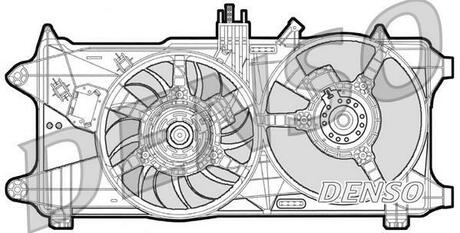 DER09026 DENSO Вентилятор радиатора FIAT: DOBLO CARGO (223_) 1.9JTD 01-, DOBLO (119_/223_) 1.9JTD 01- (AC-)