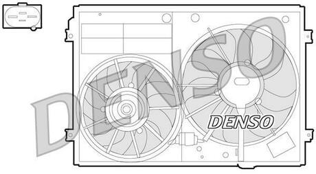 DER32012 DENSO Вентилятор радиатора AUDI: A3 (8P1) 1.2-3.2i/TDi/TFSi 03-13, TT (8J3/8J9) 2.0TTS 08-14 \ SEAT: ALTEA (5P1) 1.6-2.0i/TDi/FSi 04- \ VW: GOLF V/VI 1.4-3.2i/TDi/FSi/TSi 03-