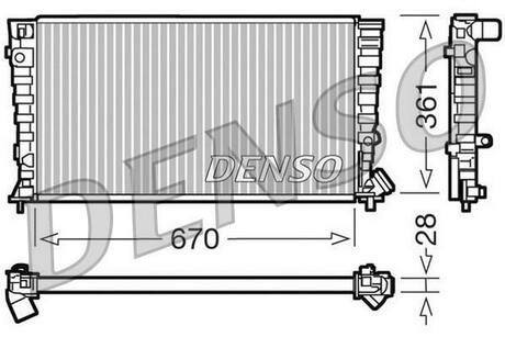 DRM07030 DENSO Радиатор системы охлаждения CITROEN: BERLINGO (MF) 1.8 D/1.8 D (MFA9A)/1.9 D/1.9 D (MFDJY) 96 - , BERLINGO фургон (M) 1.8 D (MBA9A, MCA9A)/1.9 D 96 - , XSARA (N1) 1.8 D/1.9