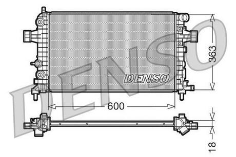 DRM20101 DENSO Радиатор системы охлаждения OPEL: ASTRA H 1.2-1.8i/LPG 04-10, ASTRA H GTC 1.2-1.8i 05-10, ASTRA H универсал 1.4-1.8i/LPG 04-10, INSIGNIA 1.6i/1.8i 08-, ZAFIRA B 1.6CNG 05-