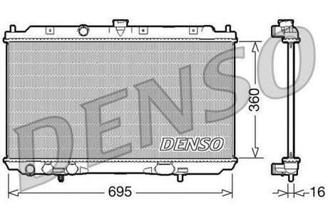 DRM46025 DENSO Радиатор системы охлаждения NISSAN: ALMERA II (N16) 1.5DCi mtr. K9K722 01/03-11/06 (МКПП)