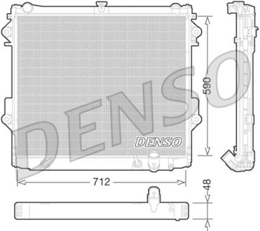 DRM50074 DENSO Радиатор системы охлаждения TOYOTA: LAND CRUISER (J20) 4.7 V8 (UZJ200) 08-