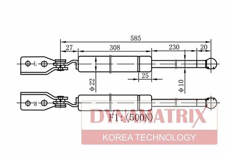 DGS015058 DYNAMATRIX-KOREA Амортизатор багажника