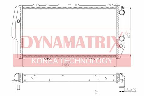 DR604551 DYNAMATRIX-KOREA Радиатор охлаждения