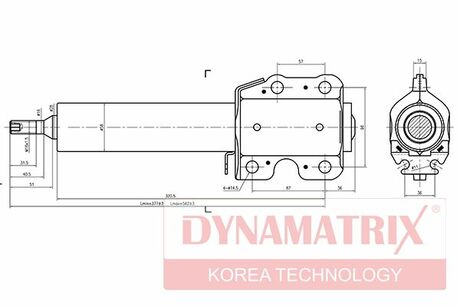 DSA335810 DYNAMATRIX-KOREA Амортизатор подвески газонаполненный