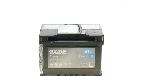 EA612 EXIDE Аккумуляторная батарея 61Ah EXIDE PREMIUM CARBON BOOST 12V 61AH 600A ETN 0(R+) B13 242x175x175mm 14.8kg