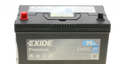 EA955 EXIDE Аккумуляторная батарея 95Ah EXIDE PREMIUM CARBON BOOST 12V 95AH 800A ETN 1(L+) Korean B1 306x173x222mm 23.6kg