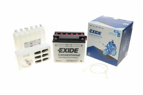 EB16L-B EXIDE Аккумулятор для мототехники EXIDE CONVENTIONAL 12 V 19 AH 240 A ETN 0 B0 175x100x155mm 6kg