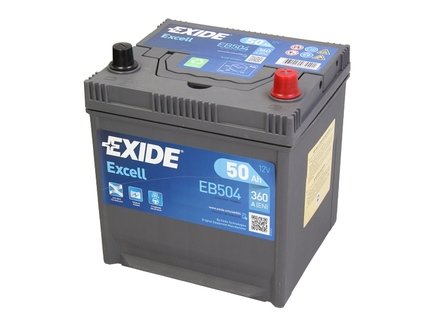EB504 EXIDE Excell аккумулятор 12V 50Ah 360A ETN 0(R+) Korean B1 200x173x222 13kg