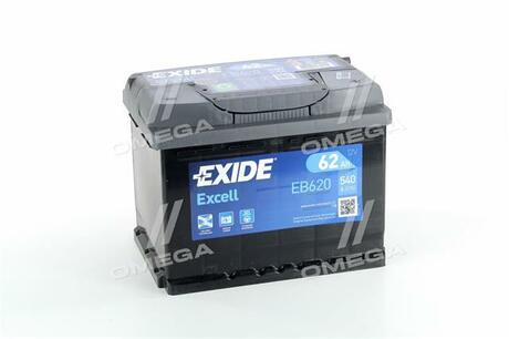 EB620 EXIDE Аккумуляторная батарея 62Ah EXIDE EXCELL 12V 62AH 540A ETN 0(R+) B13 242x175x190mm 15.56kg