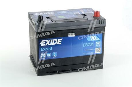 EB704 EXIDE Аккумулятор EXIDE EXCELL 12V 70AH 540A ETN 0(R+) B9 266x172x223mm 19kg