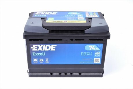 EB741 EXIDE Аккумулятор EXIDE EXCELL 12V 74AH 680A ETN 1(L+) B13 278x175x190mm 18.29kg
