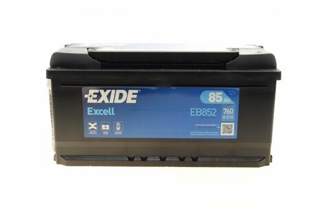 EB852 EXIDE Аккумулятор EXIDE EXCELL 12V 85AH 760A ETN 0(R+) B13 352x175x175mm 20.4kg