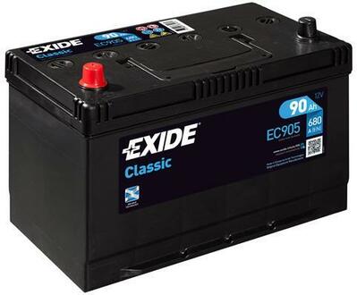 EC905 EXIDE EXIDE EC905 CLASSIC_аккумуляторная батарея! 19.5/17.9 рус 90Ah 680A 306/173/222\