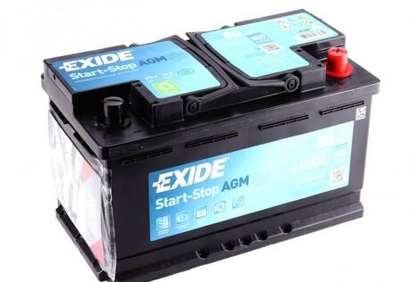 EK800 EXIDE Аккумулятор EXIDE MICRO-HYBRID AGM 12V 80AH 800A ETN 0(R+) B13 315x175x190мм
