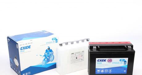 ETX24HL-BS EXIDE Аккумулятор для мототехники EXIDE AGM 12 V 21 AH 350 A ETN 0 B0 205x90x165mm 7.2kg