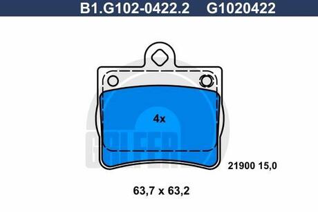 B1-G102-0422-2 GALFER Колодки тормозные дисковые /комплект 4 шт/