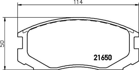 8DB355027-121 HELLA Колодки дисковые органические (NAO), пер
