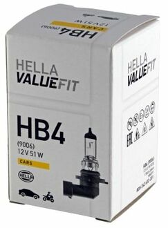 8GH 242 632-201 HELLA Лампа накаливания VALUEFIT, HB4 12V 51 (55W) P 22d