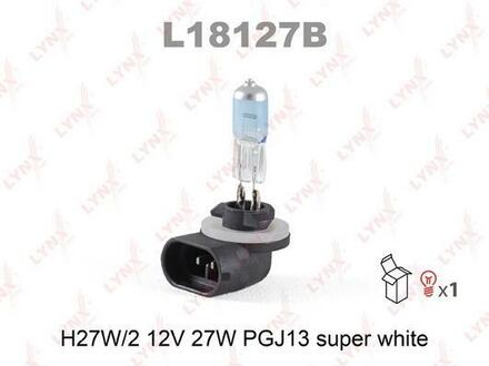 L18127B LYNXauto Лампа галогенная H27 12V 27W PGJ13 (881) SUPER WHITE