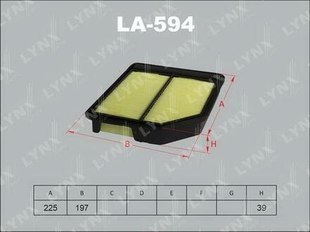 LA-594 LYNXauto LA-594_фильтр воздушный!\ Honda Civic 1.4/1.8 06>
