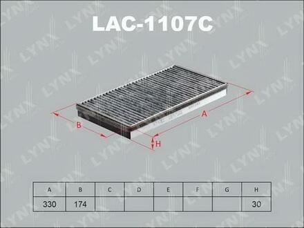LAC-1107C LYNXauto Комплект фильтров салонных угольных