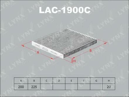 LAC-1900C LYNXauto Фильтр салонный угольный