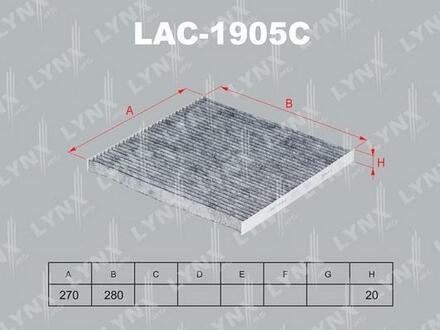 LAC-1905C LYNXauto Фильтр салонный угольный NISSAN Murano(Z51) 08>, Teana(J32) 08>