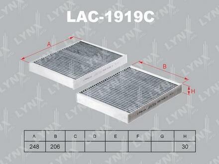 LAC-1919C LYNXauto Фильтр салонный угольный (2 шт.)