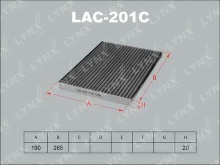 LAC-201C LYNXauto Фильтр воздушный салонный угольный